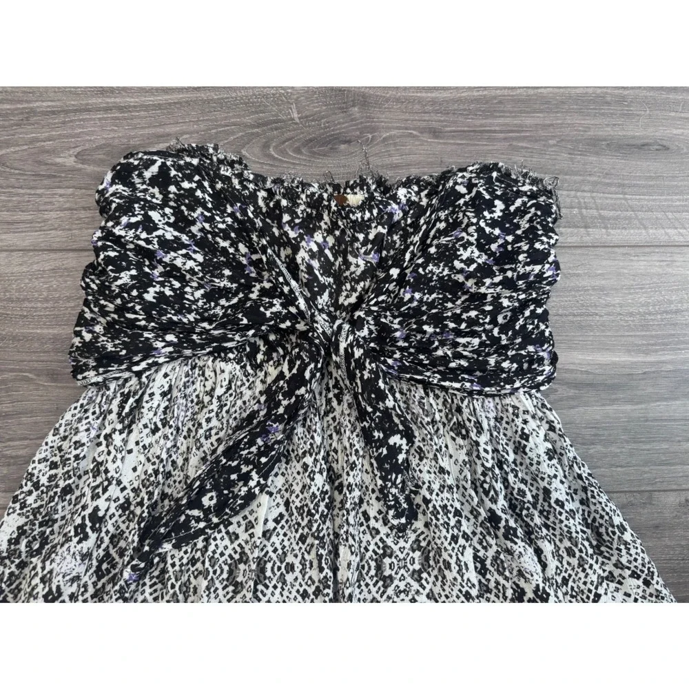 FP One Bali Nights Mini Dress LG Strapless Black White Festival Concert - Picture 4 of 7